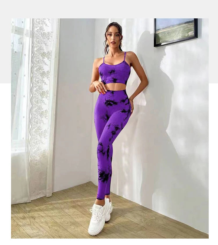 Tie-Dye Sports Bra & High-Waist Leggings